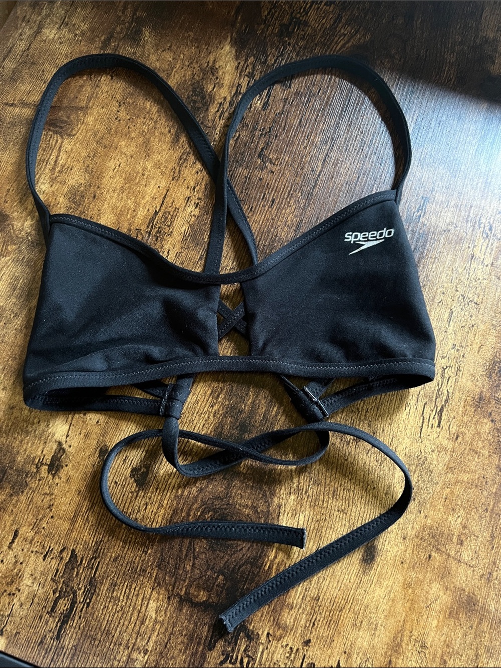 Speedo Black Endurance Strappy Swim Top